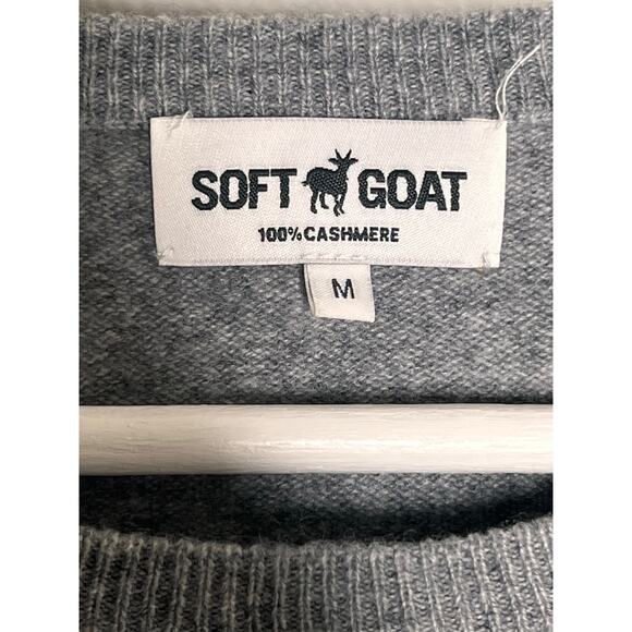 Soft Goat 100% Cashmere Long Sleeve Crew Neck Jumper Sweater Gray Medium - Picture 5 of 10